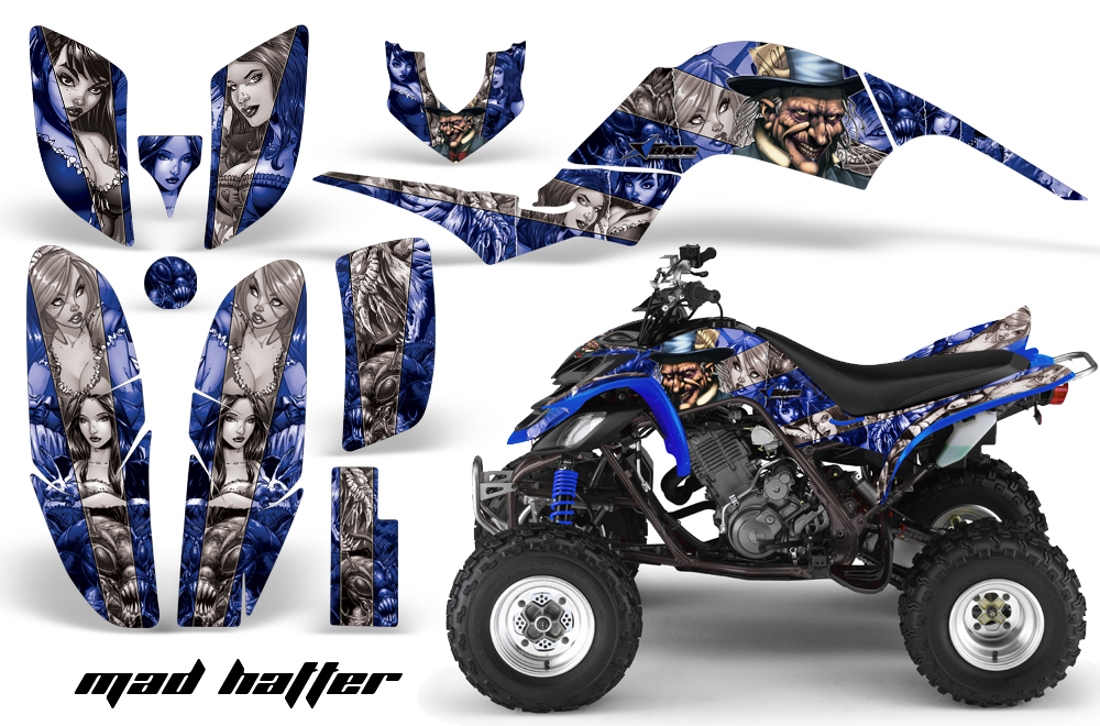 Yamaha Raptor 660 Graphics MadHatter Blue Silverstripe